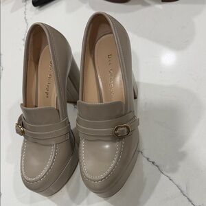 Deco Dainy Women's Beige Loafer Heels